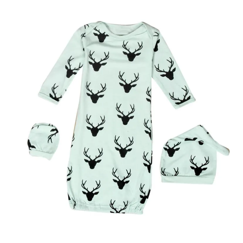 

FASHION Baby's Sleeping Bags Newborn Baby XMAS Reindeer Gown Hat No Scratch Mittens 3Pcs Sleeping Bag suitable for 0~2 years #1