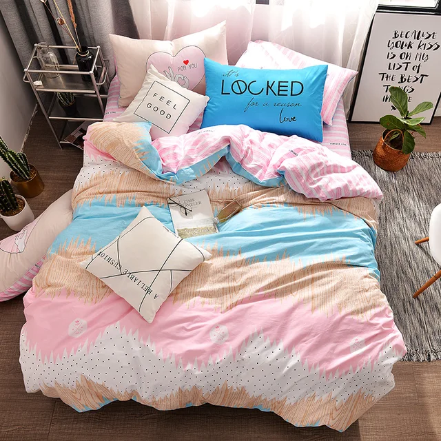 2018 new fashion wood print bedding 100 cotton twin queen size 3 print flat sheets