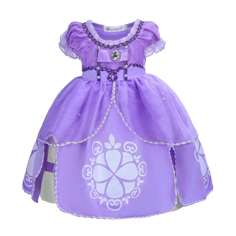 

Pettigirl Summer Purple Sofia Princess Costumes Cosplay Fairy Pageant Baby Girl Dress Halloween Party Costumes G-NBGD1004-1302Z