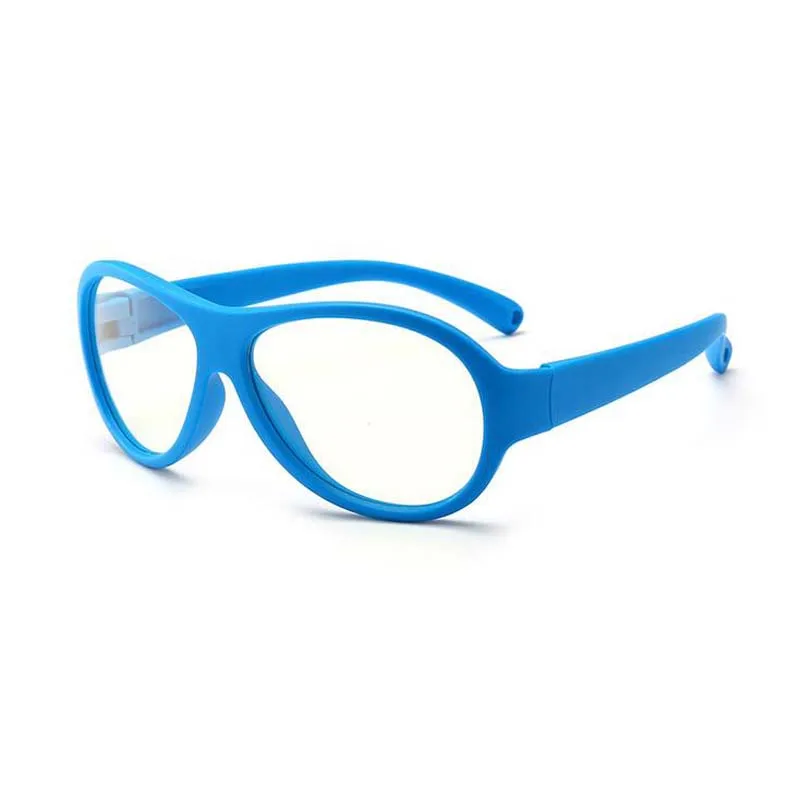 Comfort Baby Anti-blue Light Silicone Plain Computer Glasses Brand Children Soft Frame Goggle Glasses Kids Cat Eyes Eywear - Цвет оправы: blue frame