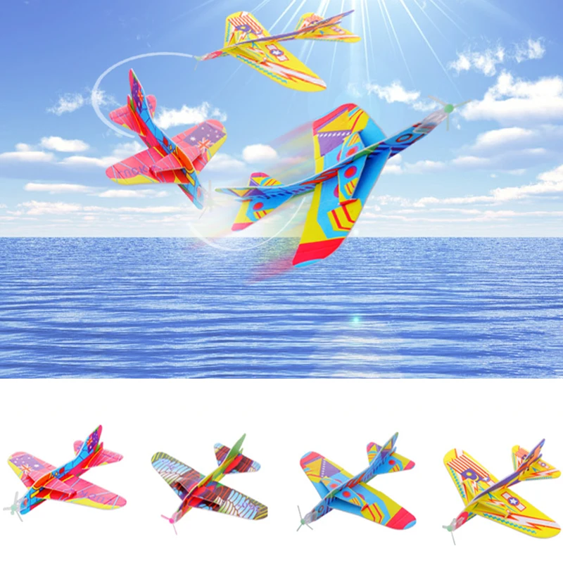 

DIY Magic Roundabout Combat Aircraft Foam Paper Airplane Outdoor Creative Kids Toy Model Hand Throw Flying Glider Planes Toys