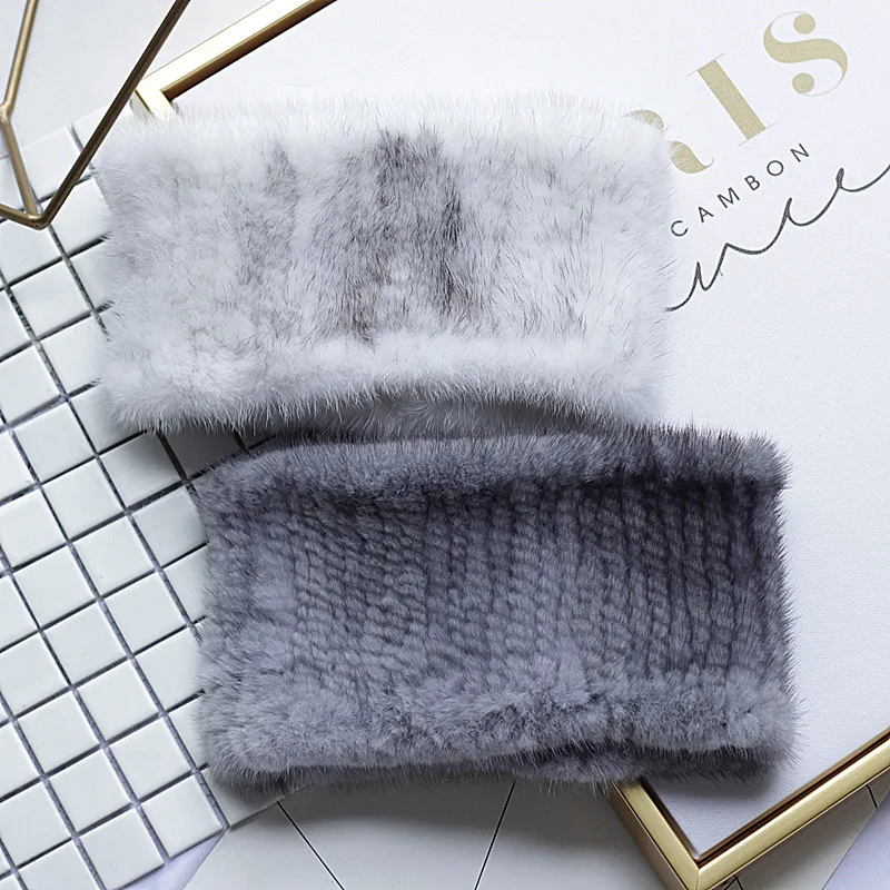 

FXFURS 2019 Women Genuine Mink Fur Ring New Knitted Mink Scarf Real Mink Fur Hat Fur Headband Muffler Ring Elastic Neckerchief