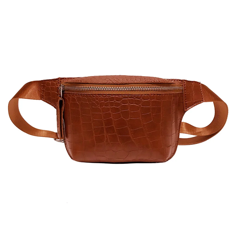 

Portable Women Waist Bag Practical Belt Pouch Fashion Zipper Closure Adjustable Strap Travel PU Leather Daily Mini Crossbody