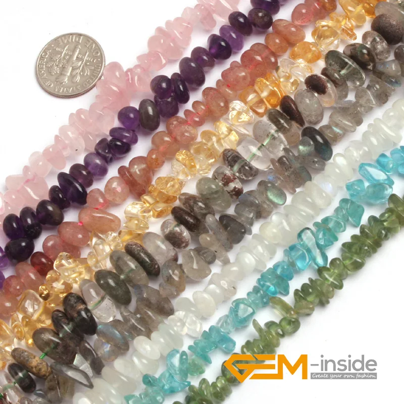 Natural Gemstone Freeform Chips Spacer  Loose Beads Jewelry Making Strand 15" 