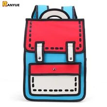 2D рюкзак с рисунками из мультфильмов, аниме, женский 3D школьный рюкзак в японском стиле для средней/средней школы, Подростковая сумка для книг для мальчиков и девочек