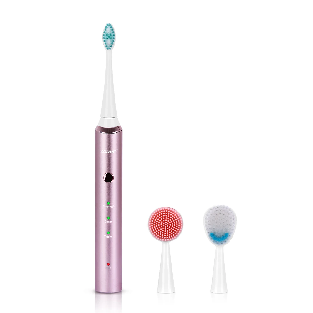 

Multifunction 3 Modes Sonic Electric Toothbrush USB Rechargable for Adults with 3 Replacement Heads Teeth Cleaner Washing Brush