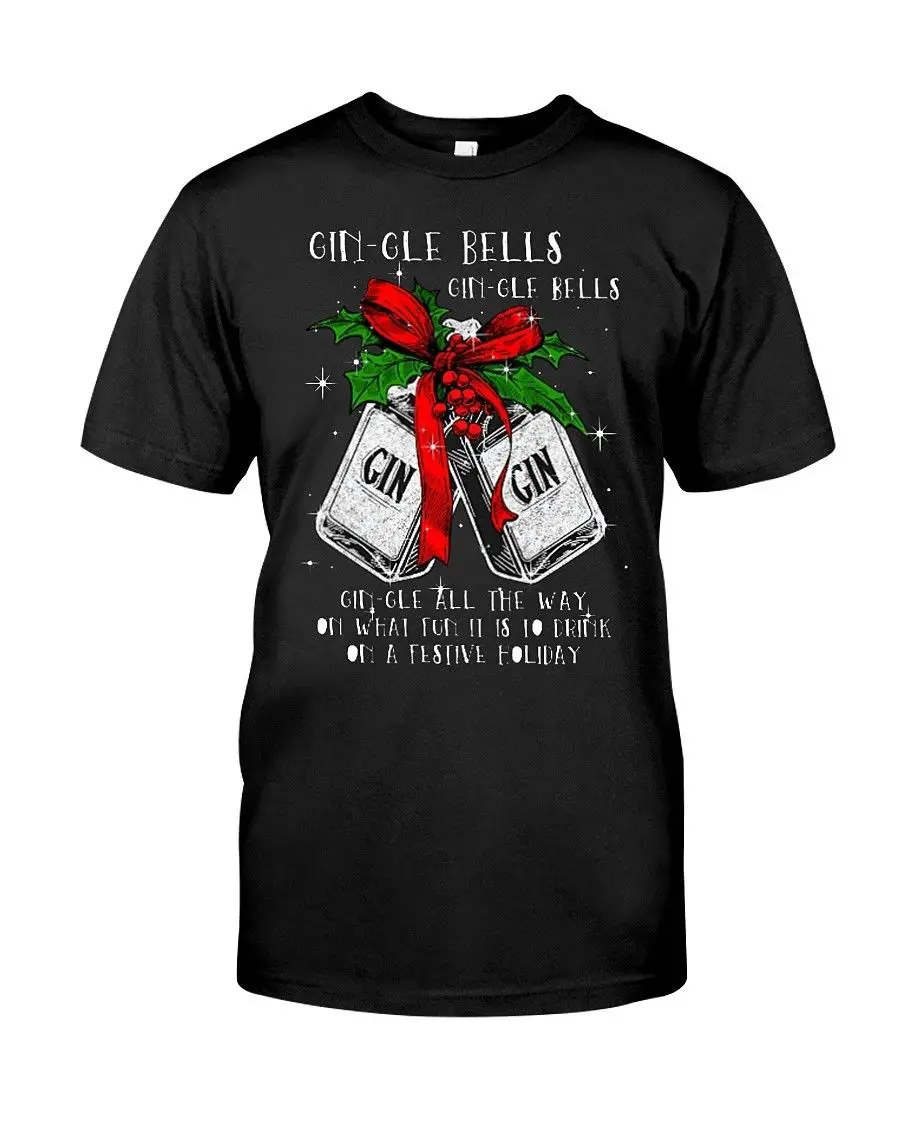 Gin Gle Bells All The Way футболка Черная Мужская крутая Повседневная мужская модная