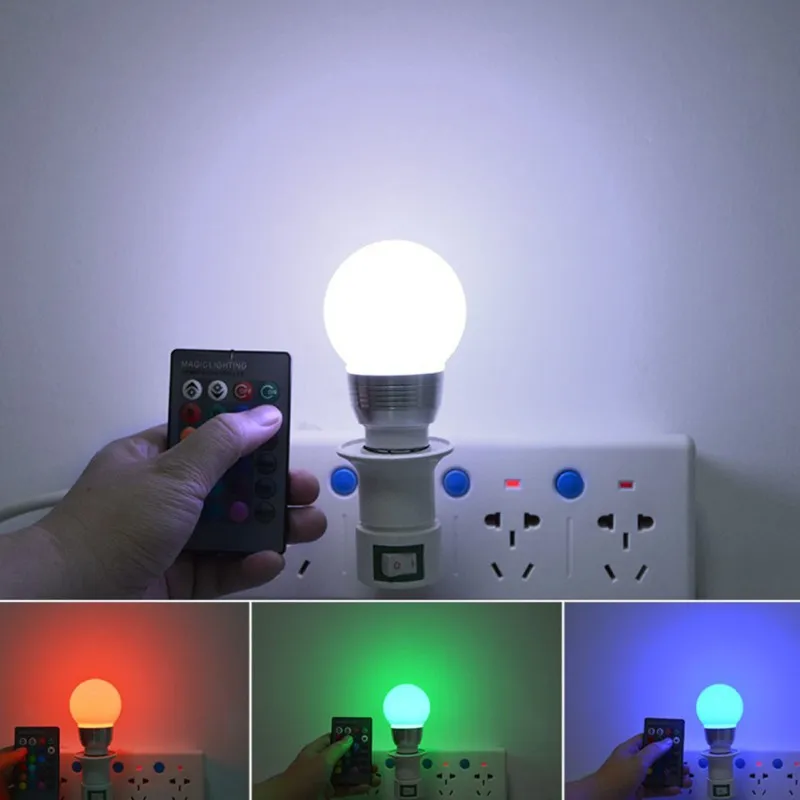 16 смена Цветов RGB Светодиодная лампа для отдыха декоративная атмосферная E27 5W 85 V