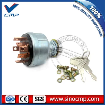 

SK200-5 SK120-5 SK300-5 Kobelco Excavator Key Ignition Switch with 6 plug, 2 pcs key