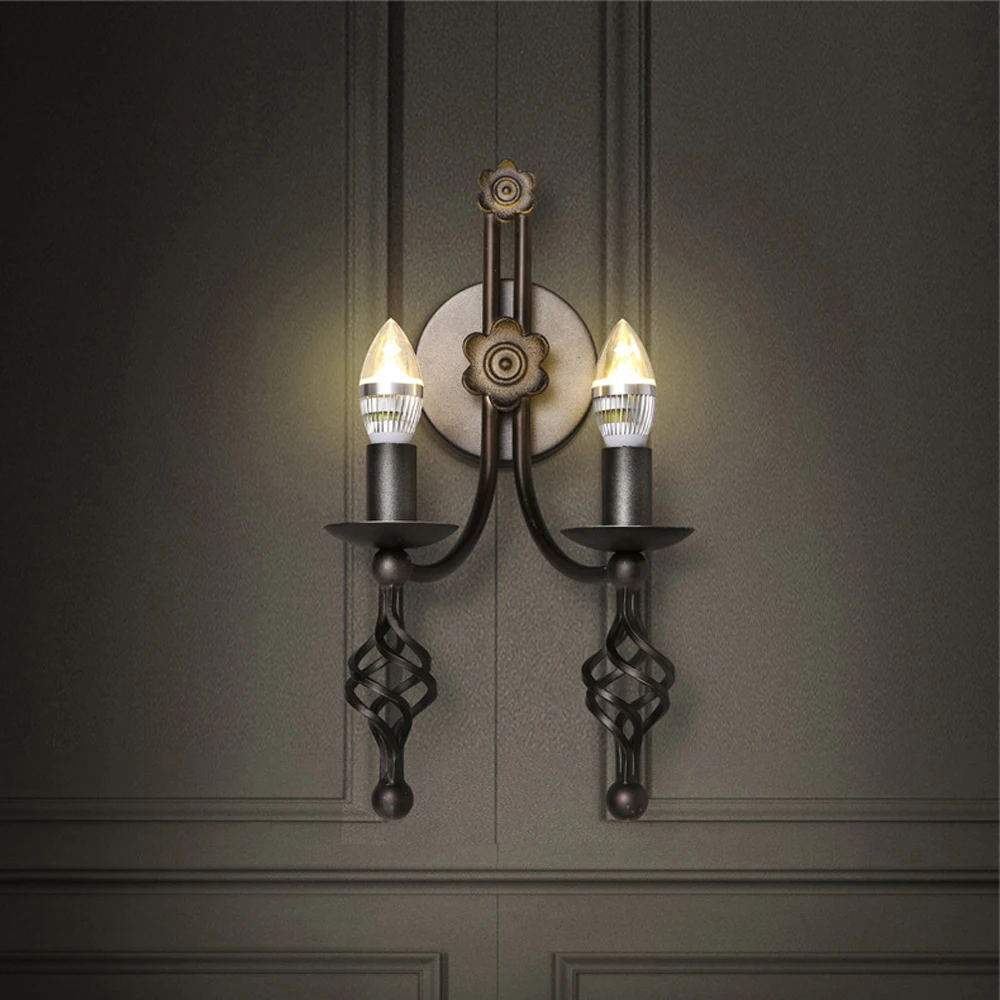 

led e14 Loft Iron Candle LED Lamp LED Light Wall lamp Wall Light Wall Sconce For Bar Store Foyer Bedroom Corridor Lobby