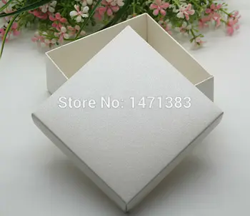 

Free Shipping Size 6.5*6.5*3.8cm cream white paper cardboard jewelry gift box,white paper gift boxes packaging,wedding favor box