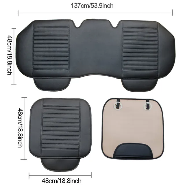 SEAMETAL PU Leather Car Seat Cover Universal Vehicle Seat Cushion Anti Slip Chair Protector Mat Waterproof Sweatproof Surface 2