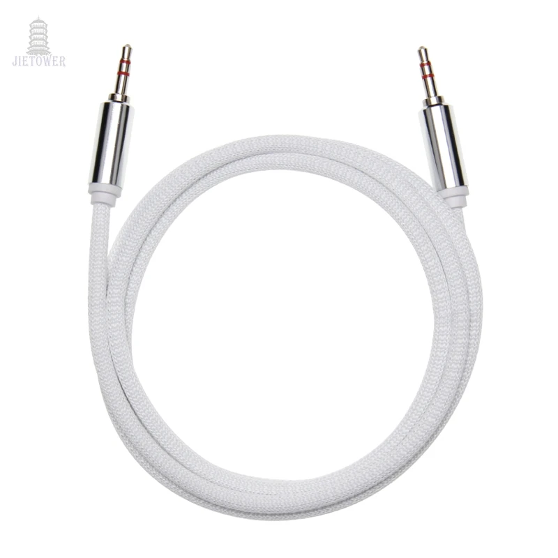 100pcs 3 5mm Audio Cable cloth Fabric Braid 3 5 jack to jack aux cord 1 5m Headphone Speaker AUX Cable for iphone Car MP3 good
