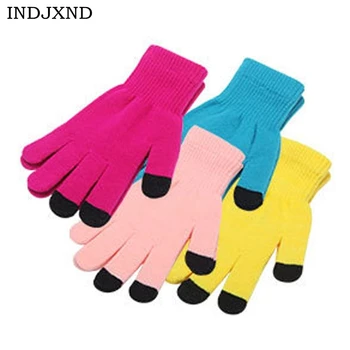 

INDJXND Winter Soft Gloves Mens Touched Screen Glove Women Texting Capacitive Smartphone Stretchy Windproof Mittens Colors G019