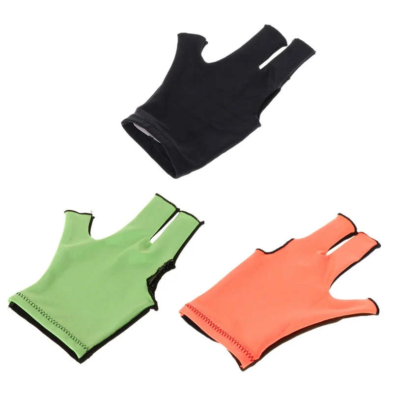 Лайкра ткань смесь цветов Профессиональный снукер перчатки 3 пальца с/без пальцев перчатки бильярд Спорт Аксессуары