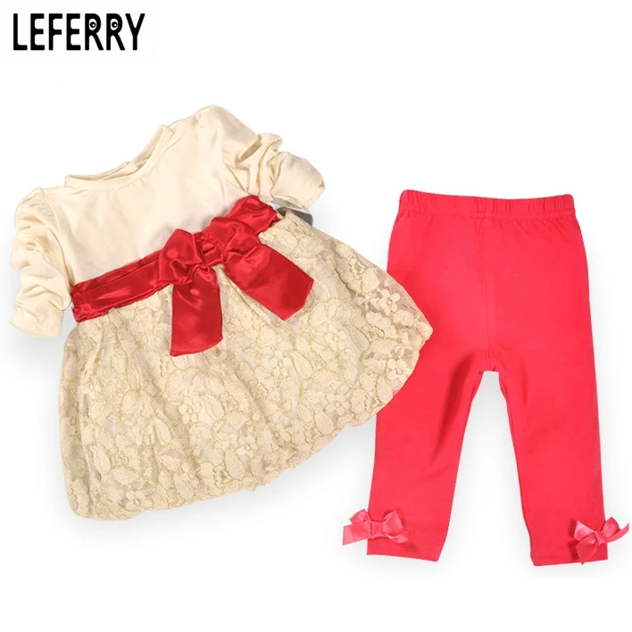 

Fashion New Baby Girl Clothes Set Cotton Dresses + Legging Little Girl Clothing Infant Girls Clothing Baby Suits Birthday Party