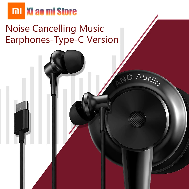 

Original Top Xiaomi Noise Cancellation In-ear Earphones Type-C Version HD Headset Mic Wired Earphone With On-cord Control