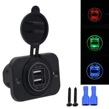 2017 Hot Car Usb Socket 12-24V 3.1A Motorcycle Car Dual USB Power Charger Port Socket Car Charger Adapter New Auto ABS