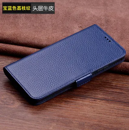 Чехол-портмоне из натуральной кожи в деловом стиле с отделением для карт для Xiaomi Mi Note 3/Xiaomi Mi Note 2/Xiaomi Mi MAX 3 - Цвет: Blue