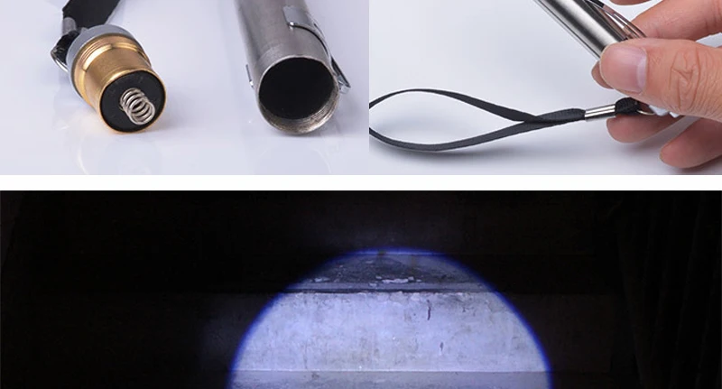 Mini Flash Light Torches Stainless Steel LED Flashlight Round Moon Shape (8)
