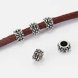 20 штук Винтаж резное античное серебро подвески в форме цветов бусины для нанизывания Spacer для изготовление браслета ожерелья бижутерия