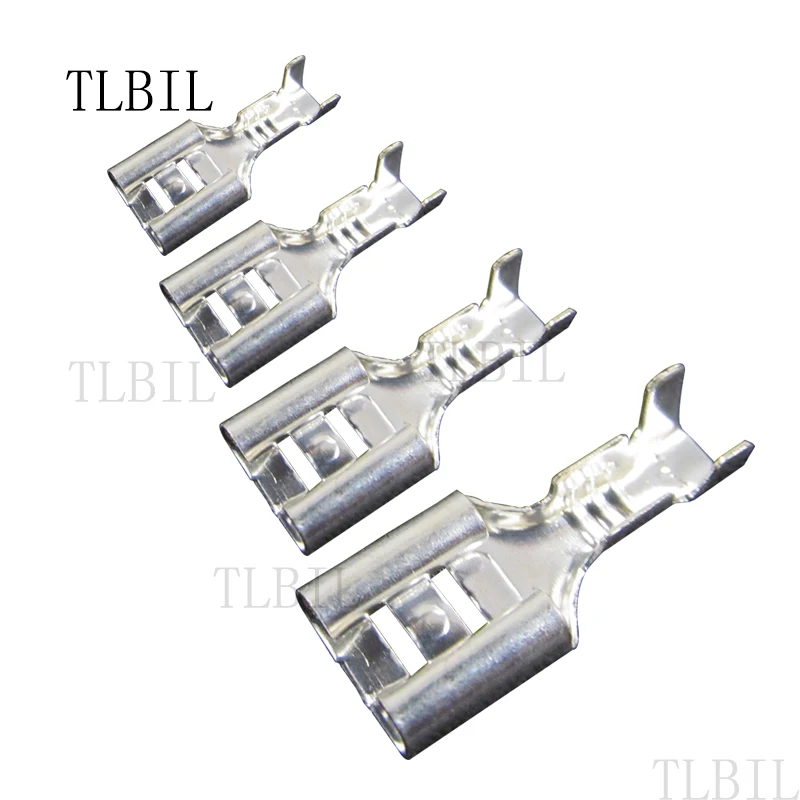 

TLBIL 50Pcs 2.2mm 2.8mm 4.8mm 6.3mm Crimp Terminal Female Spade Connectors