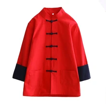 Spring Autumn Kids Boys Cotton Jacket Chinese Child Children Kung Fu Wu Shu Coat Vintage Button Baby Long Sleeve Outwear