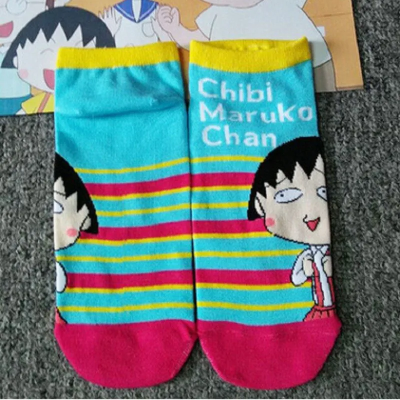 Лидер продаж года; модные хлопковые носки с героями мультфильмов Ms. Chibi Maruko