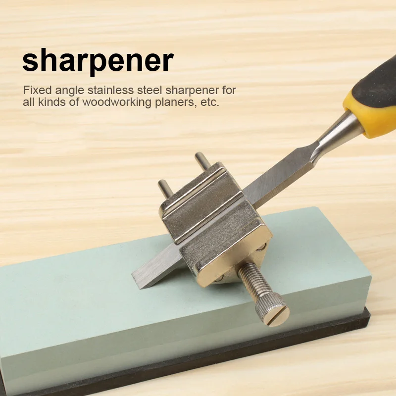 

Stainless Steel/Brass Side Clamping Fixed Angle Honing Guide for Wood Chisel Planer Edge Sharpening UYT Shop