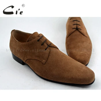 

cie Free Shipping Round Toe Handmade Genuine Calf Leather Outsole Men's Dress/Classic Derby Color Brown Suede Plain Toe Shoe D50