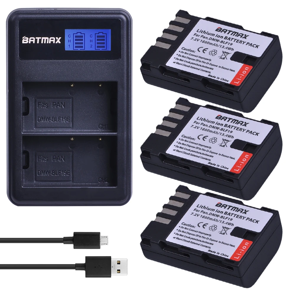 Kaufen 3X DMW BLF19 DMW BLF19E DMW BLF19PP BLF19E Batterie + LCD Dual Ladegerät für Panasonic Lumix GH3 GH4 GH5 DMC GH3 DMC GH4 DMC GH5 G9