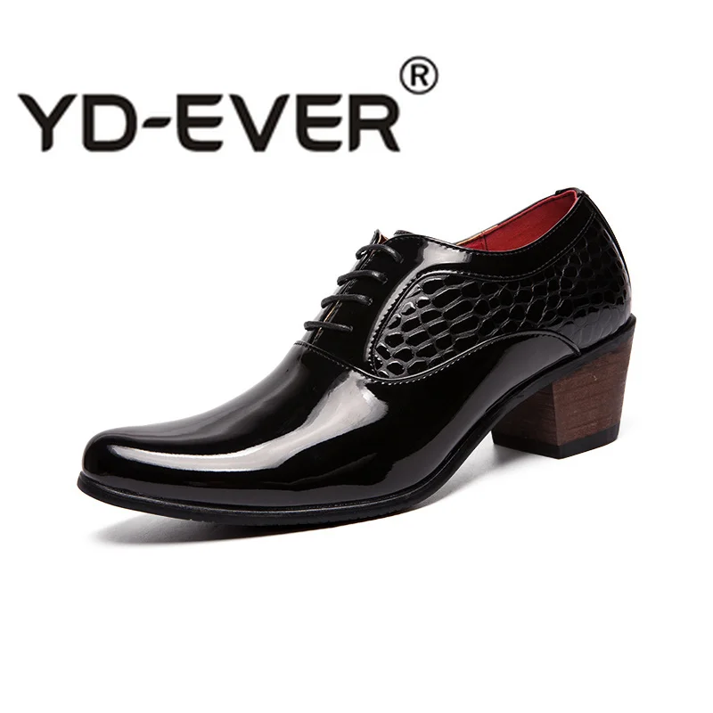 

New Men Dress Shoes Pointed Toe Black Party Shoes Male Comfortable Elegant Shoes for Men Height Increase Mens High Heel Shoes