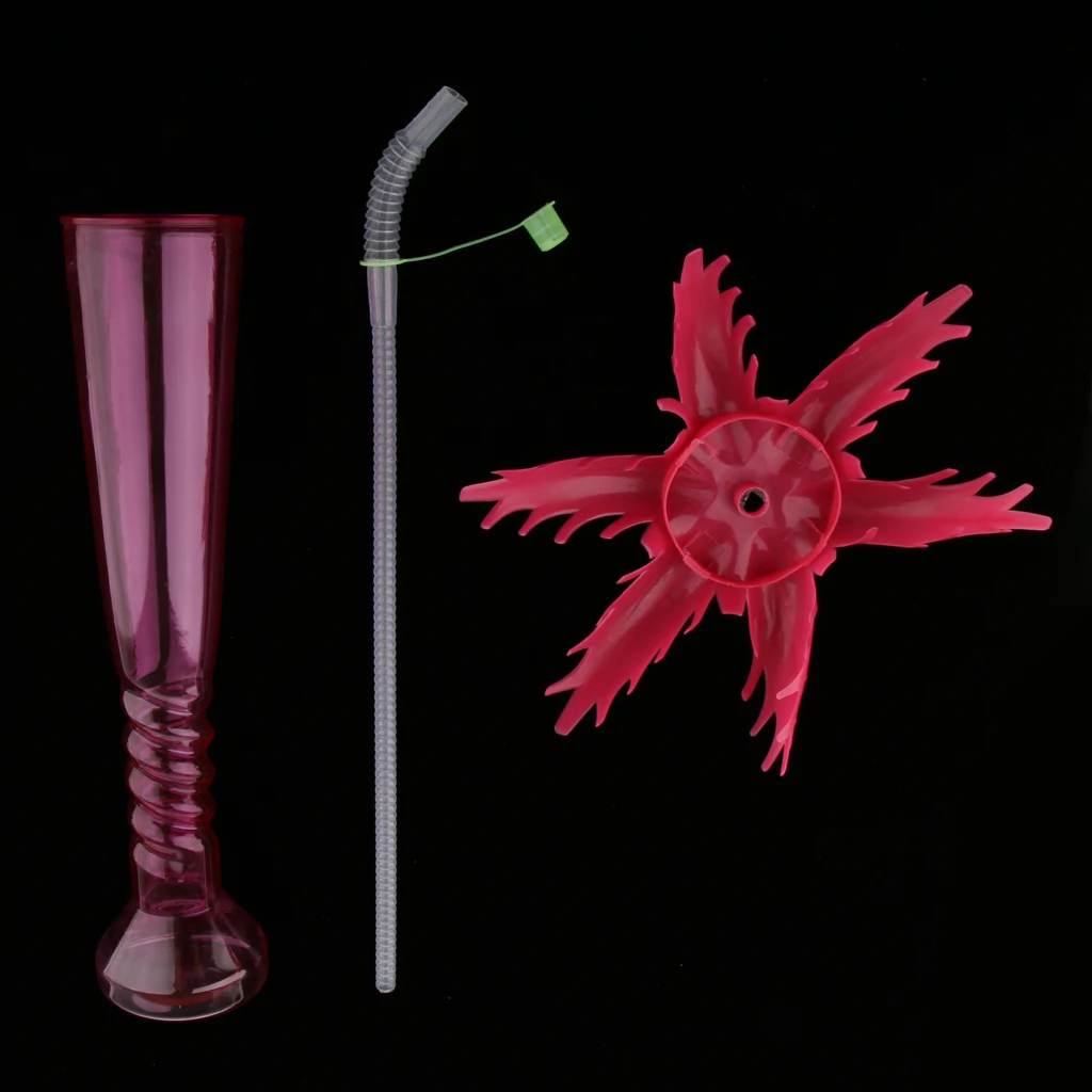 Palm Tree Luau Yard Cups with Straw Cap - for Margaritas, Cold Drinks, Kids Party Supplies