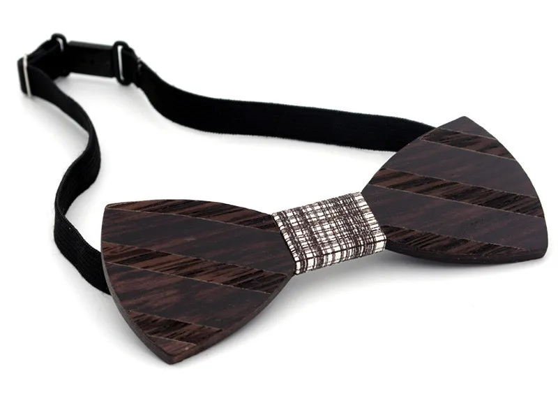Деревянный галстук-бабочка галстук ручной работы галстук ретро полосатый галстук-бабочка и коробка
