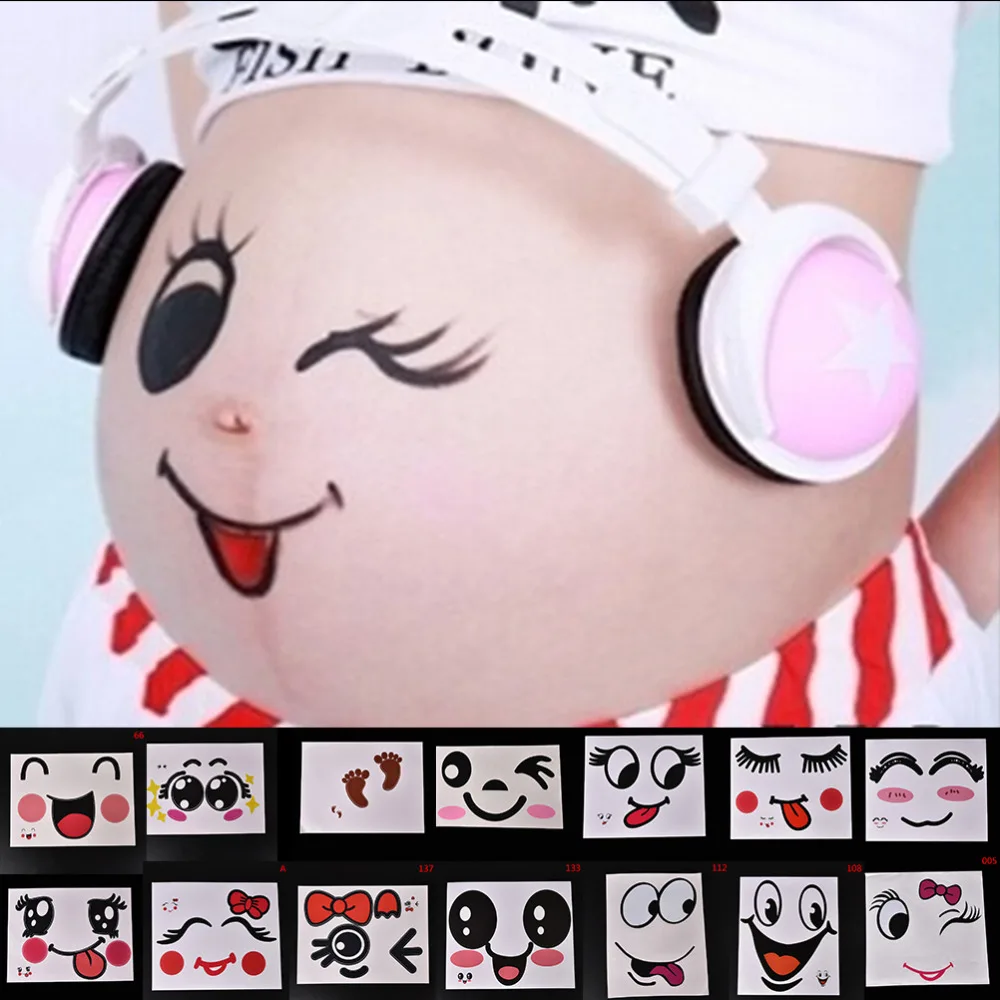 

Maternity Photo Props Pregnancy belly painting stickers Women Pregnant Body Belly Temporary Tattoo Stickers