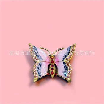 

Metal enamel painted Butterfly box model,home desktop decor decoration ornaments(A644)