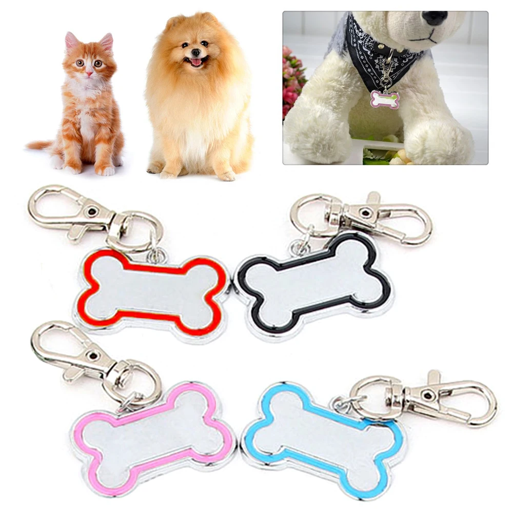 

1Pc Bone Shape Personalized Engraving Pet ID Cat Dog Tag Identification Custom Name Collar Decoration
