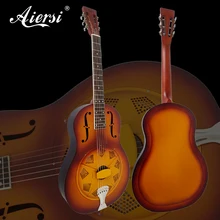 Aiersi Sunburst Colour vintage Bell Brass Body Resonator Guitar With Free guitar case  Aiersi Sunburst Colour vintage Bell Brass Body Resonator Guitar With Free guitar case