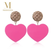 Pink Heart Earrings And Get Free Shipping On Aliexpress 2018 Fashion Pink Heart Earrings For Women Vintage Geometric Statement Drop Boho Ethinc Jewelry