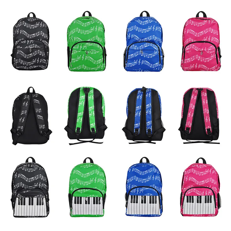 20-35L Music Bag Oxford Cloth Music Symbol Music Score Piano Keyboard Stave Version Musical Notation Sheet Backpack