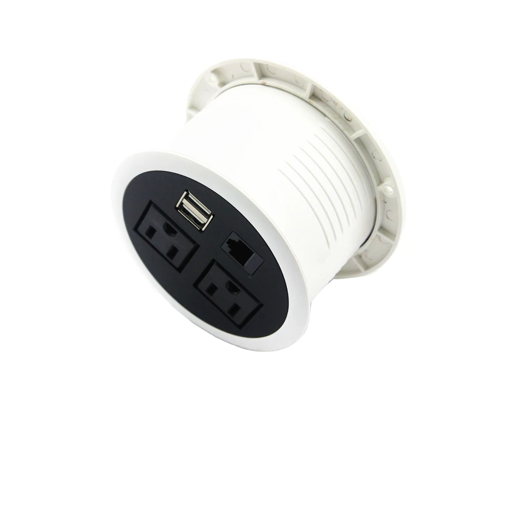 Встроенное в мебель зарядное устройство утопленный USB Счетчик розетки с 2 США и
