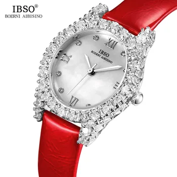 

IBSO 2019 Women Rhinestone Watches Clock Women Watch Diamond Luxury Bracelet Wristwatch ladies Crystal Quartz Clocks Hours