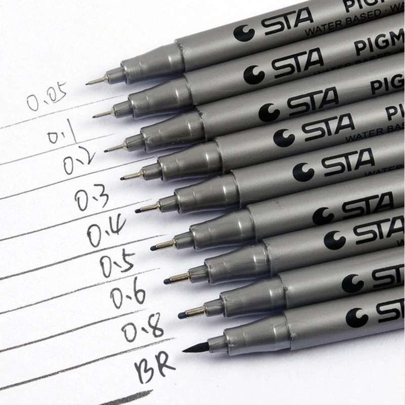 STA 1 шт. ручка вкладыш водостойкая Pigma Micron маркер кисть для эскизов отметка рисунка