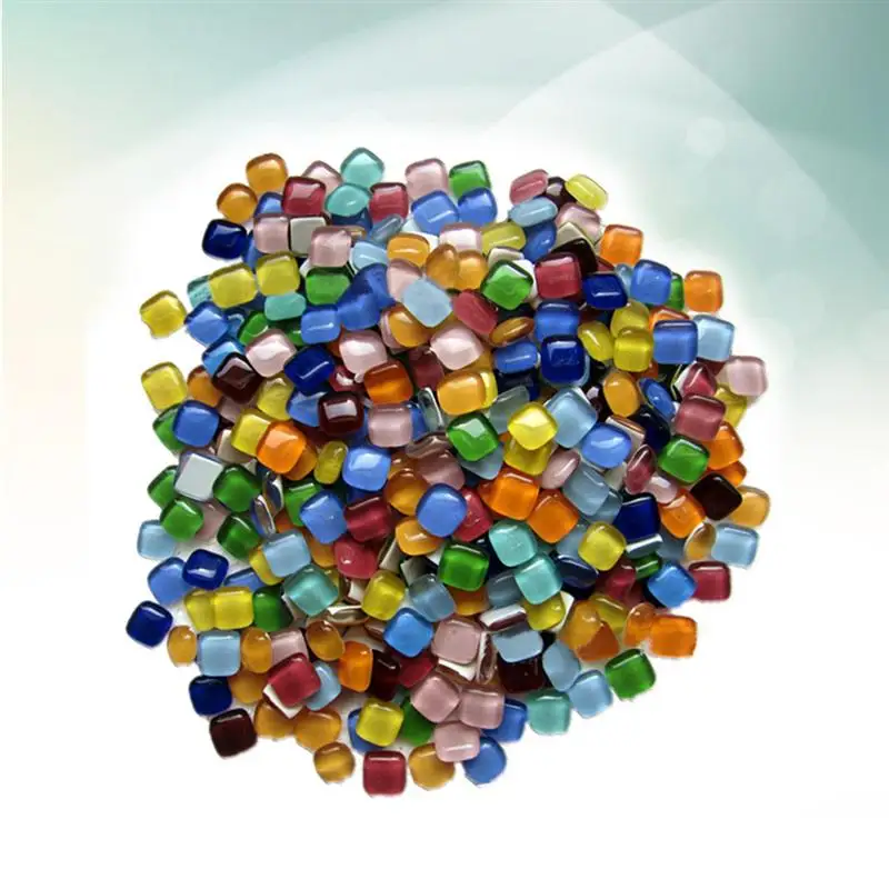 

600g Candy Color Mosaic Making Tiles Bread-Shaped Glossy Colorful 12mm DIY Arts Craft Mosaic Tiles For Decor A3
