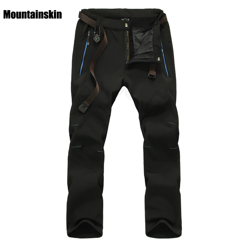 Mountainskin الرجال الشتاء سوفتشيل الصوف السراويل الرياضة في الهواء الطلق للماء التزلج التنزه الإرتحال التخييم الذكور السراويل VA056