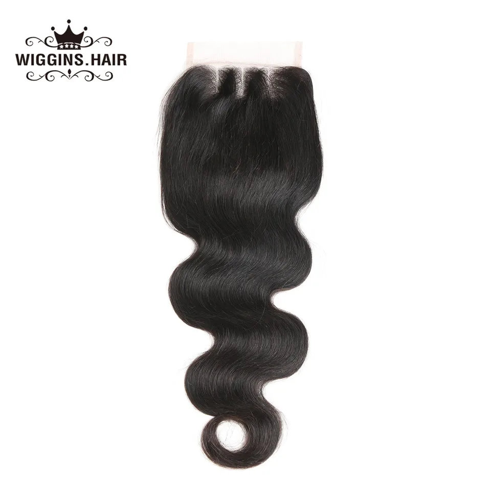 Wiggins Body Wave Hair Three Part Lace closure with baby hair Natural ...
