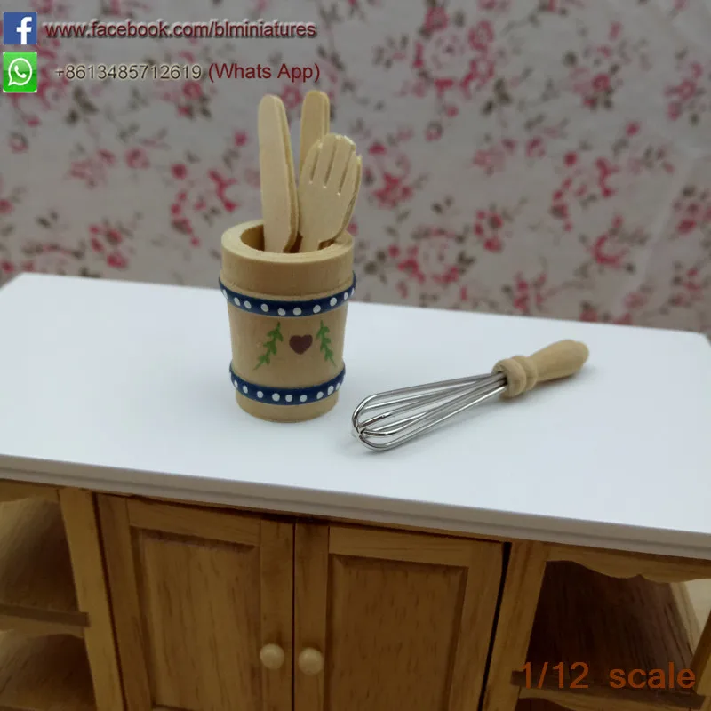 Dolls house miniature kitchen tool set dollhouse wooden cooking tool kitchen utensilsin
