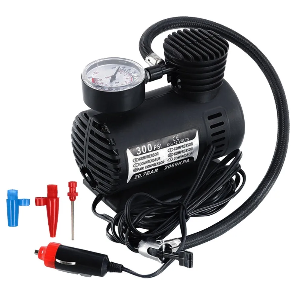 

Creative 12V Electric Car Tyre Air Compressor with Nozzle adapter Pressure Pump