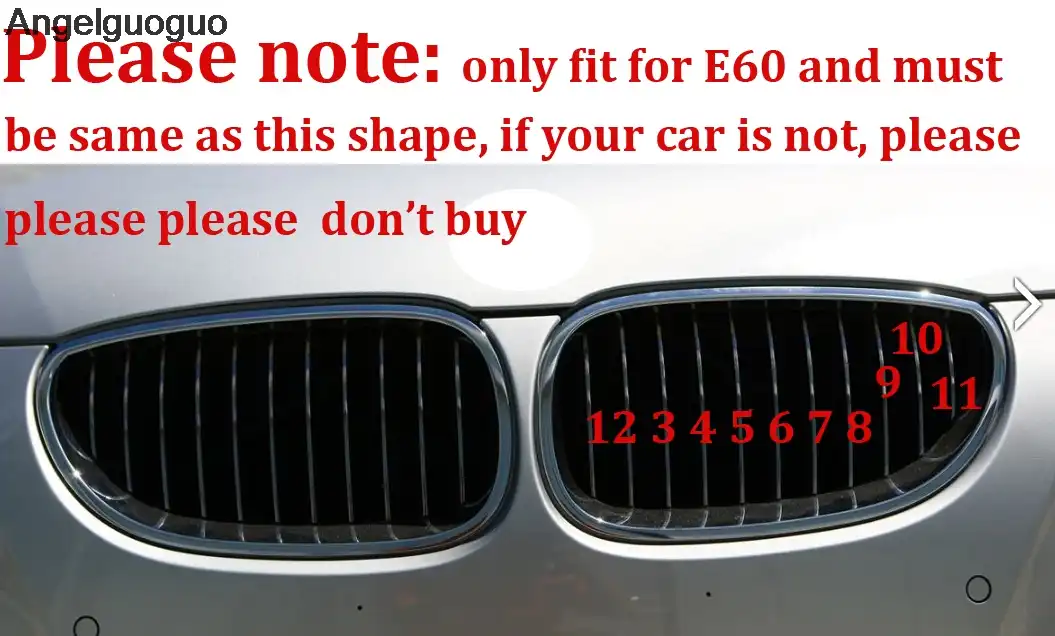 M Styling Car Front Grille Sport Strips Cover Stickers for 2004-2010 BMW 5 E60