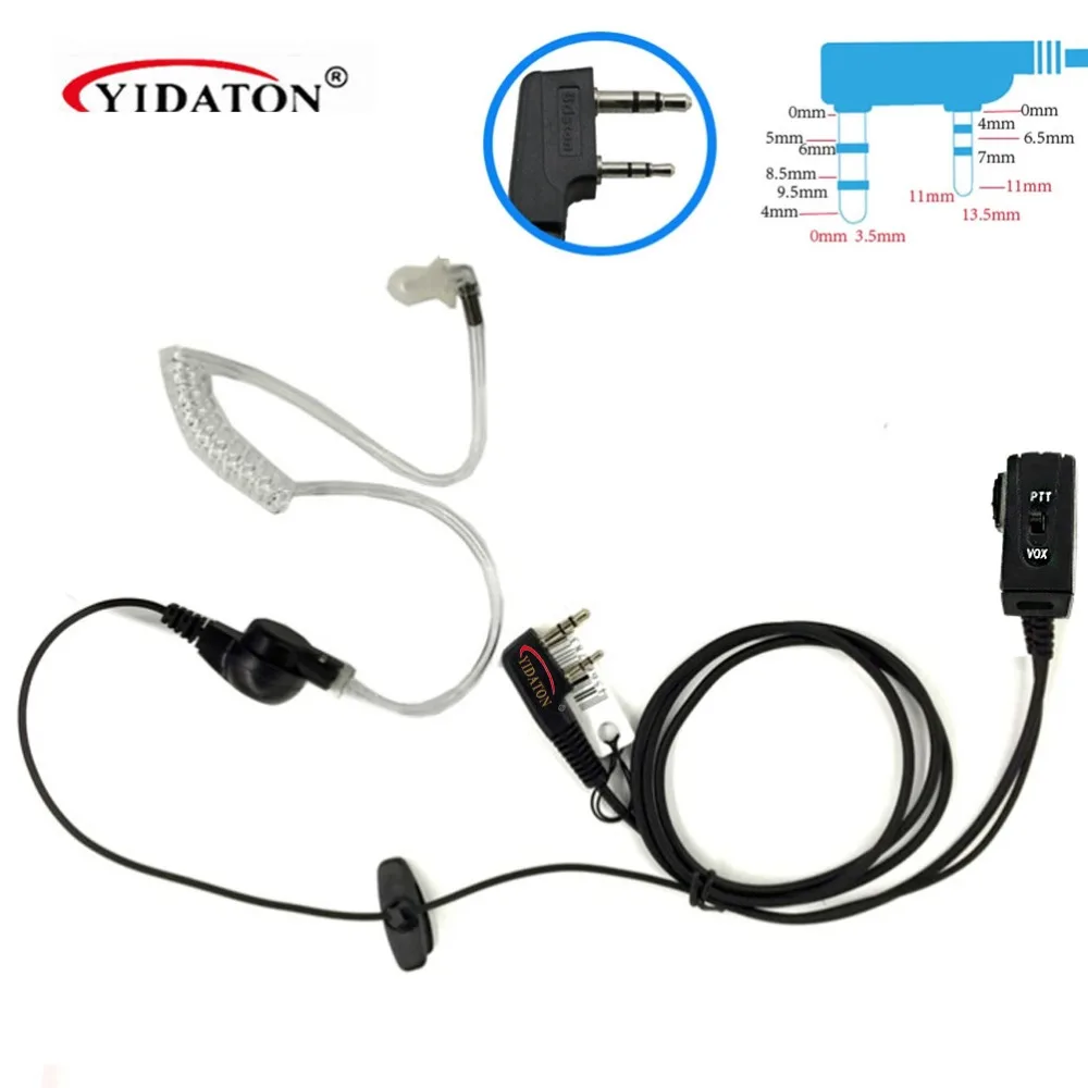 FBI Style Headset Earpiece Air Acoustic Tube VOX PTT for Baofeng Portable CB Radio UV 5R UV-5X UV-5RTP UV-985 for Kenwood Talkie (11)